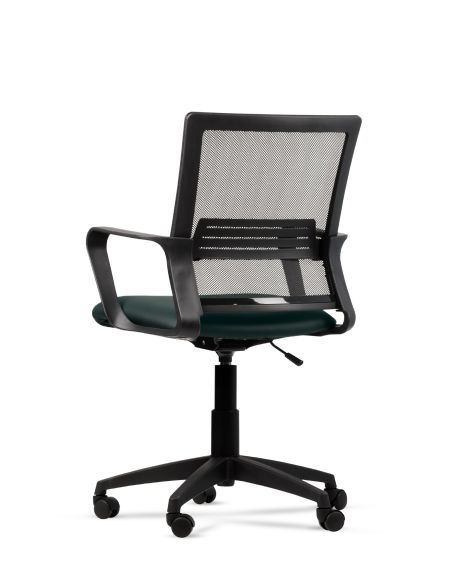 Silla Verde de Trabajo LINK Negra Neumática con Asiento de Tela
