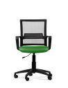 Silla Verde Fosco de Trabajo LINK Negra Neumática con Asiento de Tela