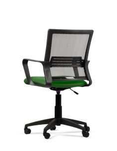 Silla Verde Fosco de Trabajo LINK Negra Neumática con Asiento de Tela 2