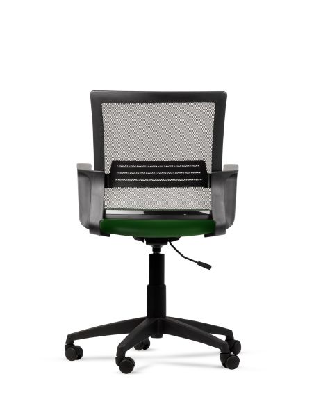 Silla Verde Fosco de Trabajo LINK Negra Neumática con Asiento de Tela