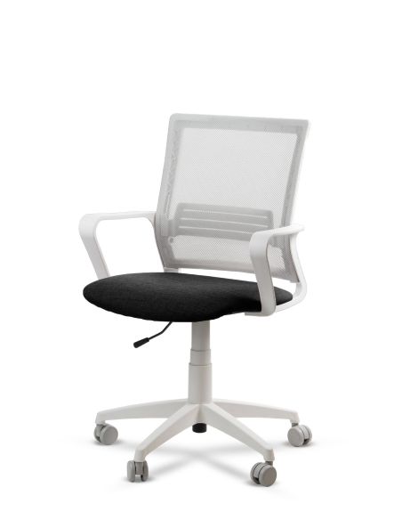 Silla de Trabajo LINK White Neumática con Asiento Tela