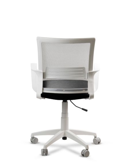Silla de Trabajo LINK White Neumática con Asiento Tela