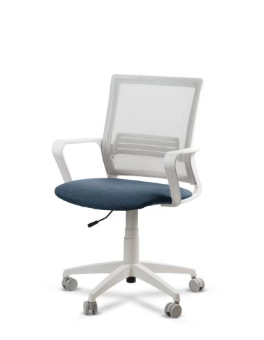 Silla de Trabajo LINK White Neumática con Asiento Tela