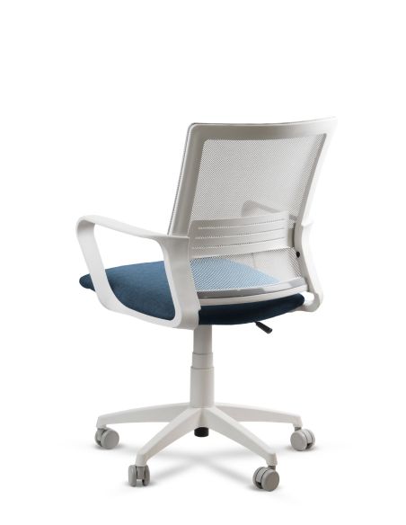 Silla de Trabajo LINK White Neumática con Asiento Tela