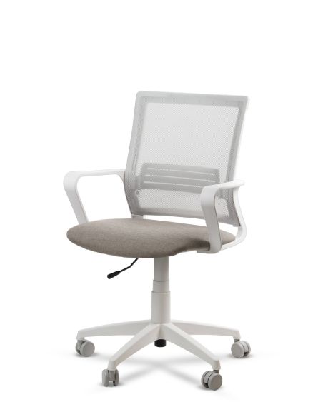 Silla Oficina Blanca LINK White Neumática con Asiento Tela