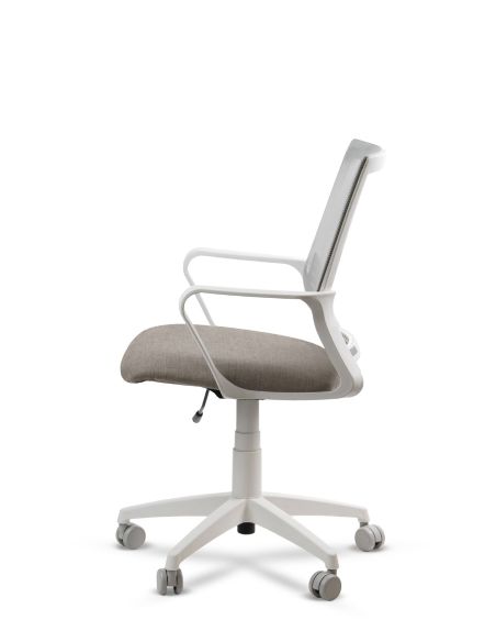 Silla Oficina Blanca LINK White Neumática con Asiento Tela
