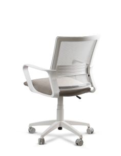 Silla Oficina Blanca LINK White Neumática con Asiento Tela 2