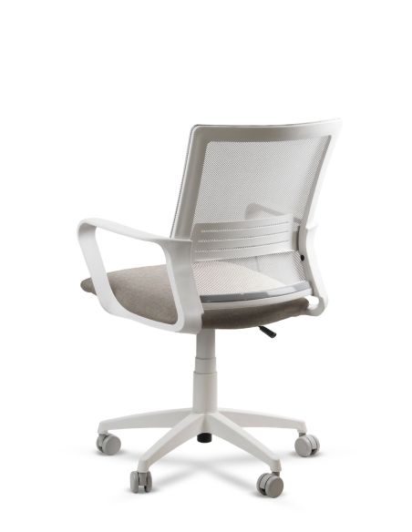Silla Oficina Blanca LINK White Neumática con Asiento Tela