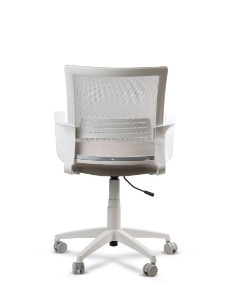 Silla Oficina Blanca LINK White Neumática con Asiento Tela