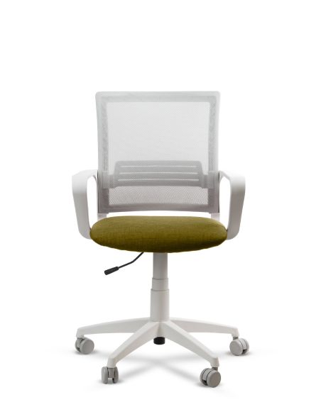 Silla de Trabajo LINK White Neumática con Asiento Tela