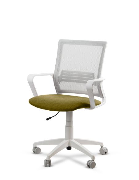 Silla de Trabajo LINK White Neumática con Asiento Tela