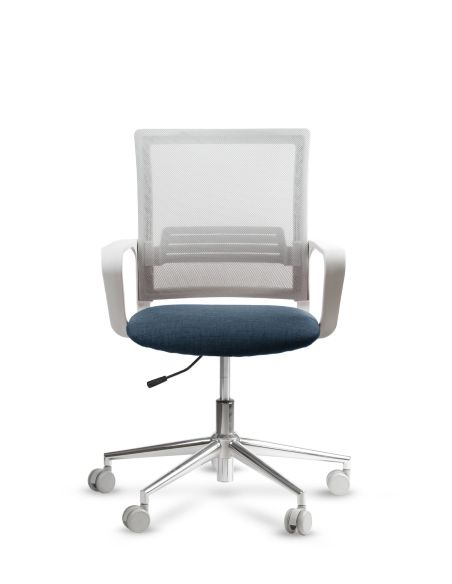 Silla de Trabajo LINK White Neumática Base Cromada