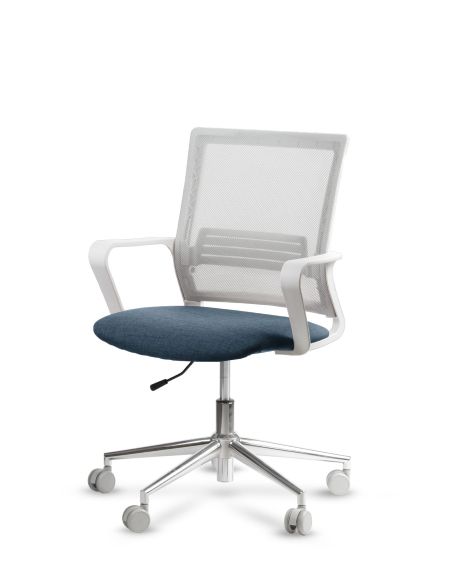 Silla de Trabajo LINK White Neumática Base Cromada