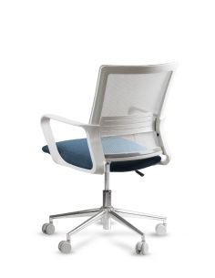 Silla de Trabajo LINK White Neumática Base Cromada 2