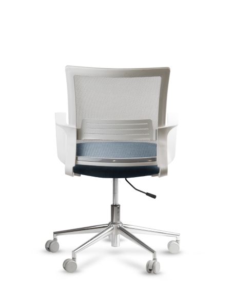 Silla de Trabajo LINK White Neumática Base Cromada