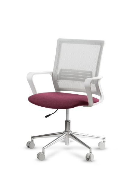 Silla de Trabajo LINK White Neumática Base Cromada