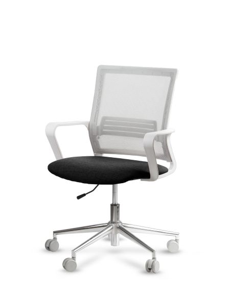 Silla de Trabajo LINK White Neumática Base Cromada