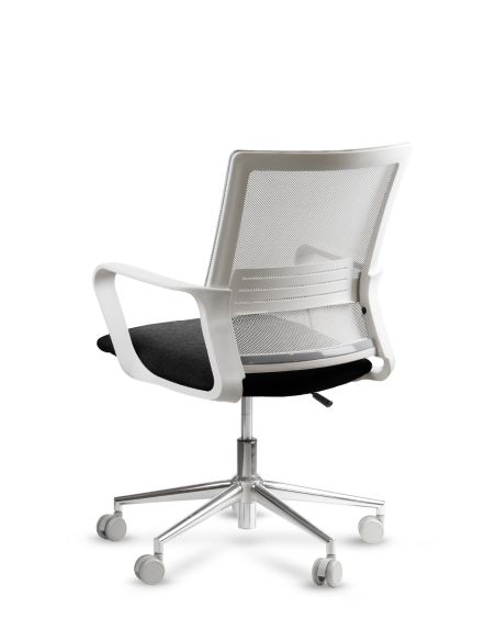 Silla de Trabajo LINK White Neumática Base Cromada