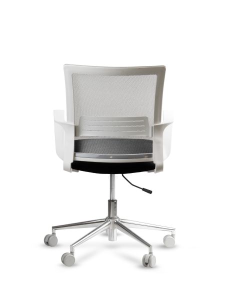 Silla de Trabajo LINK White Neumática Base Cromada