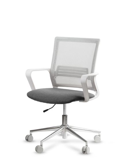 Silla de Trabajo LINK White Neumática Base Cromada