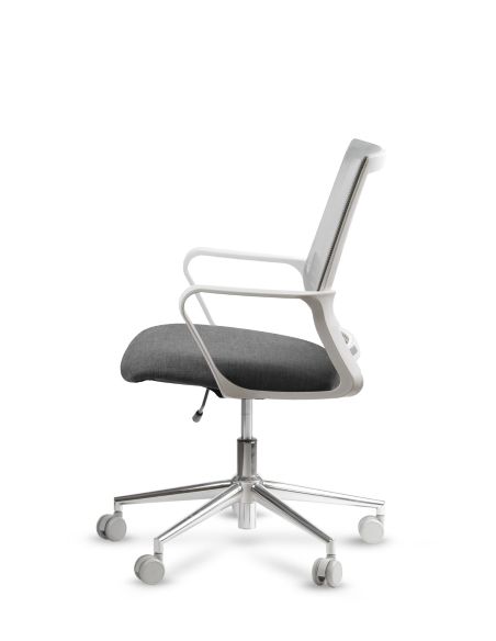 Silla de Trabajo LINK White Neumática Base Cromada