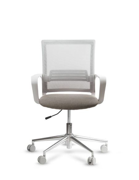 Silla de Trabajo LINK White Neumática Base Cromada