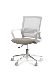Silla de Trabajo LINK White Neumática Base Cromada 2