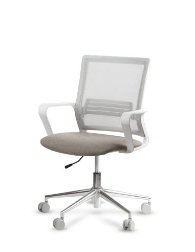 Silla de Trabajo LINK White Neumática Base Cromada