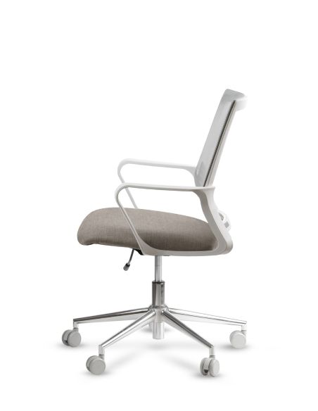 Silla de Trabajo LINK White Neumática Base Cromada