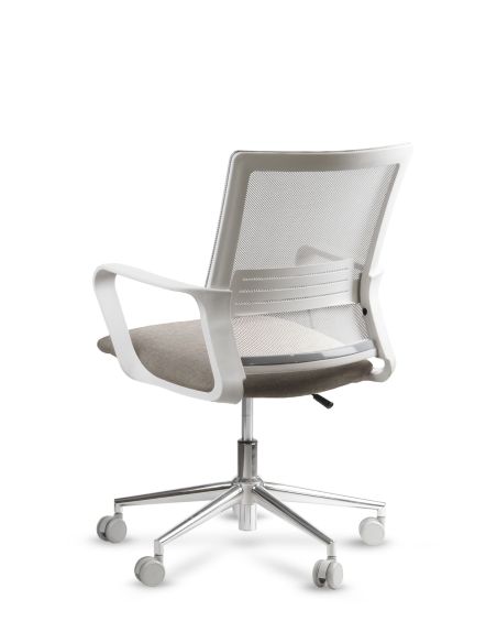 Silla de Trabajo LINK White Neumática Base Cromada