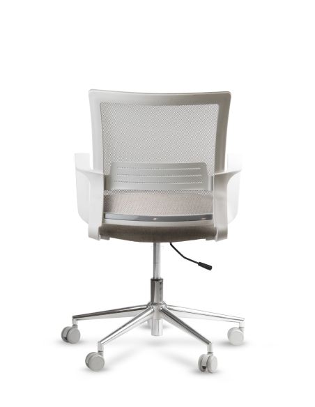 Silla de Trabajo LINK White Neumática Base Cromada