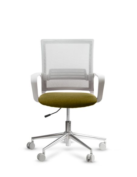 Silla de Trabajo LINK White Neumática Base Cromada