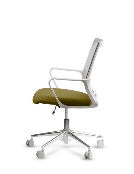 Silla de Trabajo LINK White Neumática Base Cromada