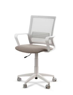Silla Oficina Blanca LINK White Neumática con Asiento Tela 2