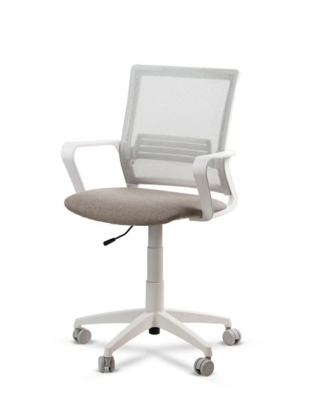 Silla Oficina Blanca LINK White Neumática con Asiento Tela