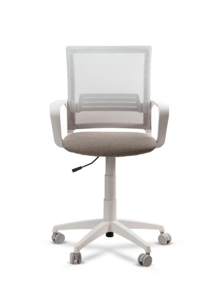 Silla Oficina Blanca LINK White Neumática con Asiento Tela