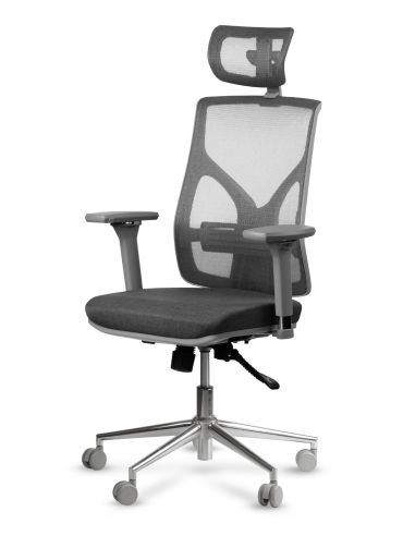 Silla COOL Grey 5D con Estructura Gris Cromada - Diseño Innovador