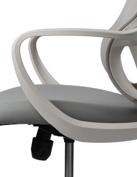 Silla Blanca Moderna de Escritorio Basculante con Apoyacabeza Baffi