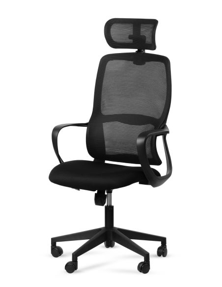 Silla Ergonómica Moderna Basculante con Apoyacabeza Baffi Black