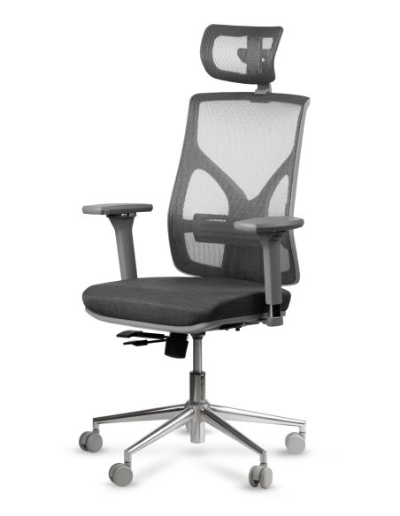Silla COOL Grey 5D con Estructura Gris Cromada - Diseño Innovador