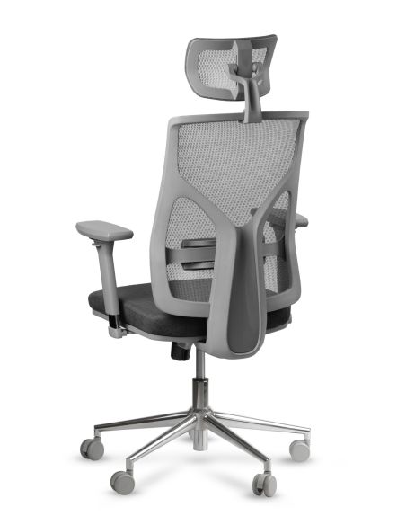 Silla COOL Grey 5D con Estructura Gris Cromada - Diseño Innovador