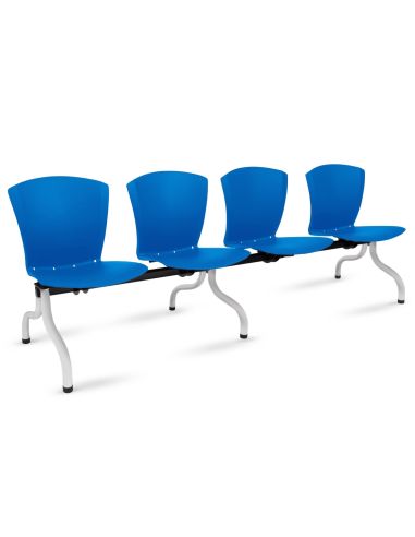 Silla Tandem Recepción 4 sillas / personas con patas cromadas