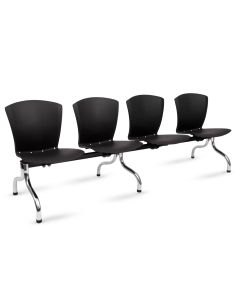 Silla Tandem Recepción 4 sillas / personas con patas cromadas 2