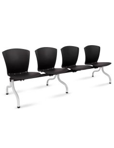 Silla Tandem Recepción 4 sillas / personas con patas cromadas