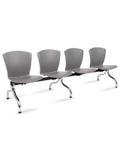 Silla Tandem Recepción 4 sillas / personas con patas cromadas 2
