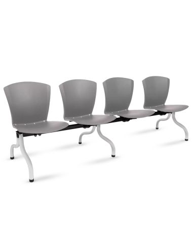 Silla Tandem Recepción 4 sillas / personas con patas cromadas