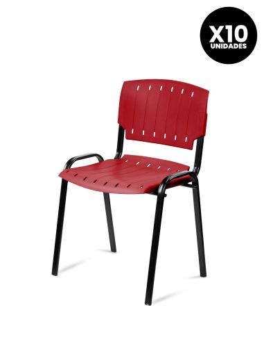 Silla Roja Pastica Prima Rolic Máxima Resistencia - Garantía - Apilables