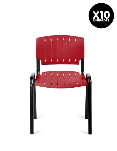 Silla Roja Pastica Prima Rolic Máxima Resistencia - Garantía - Apilables