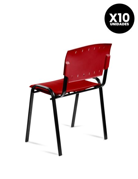 Silla Roja Pastica Prima Rolic Máxima Resistencia - Garantía - Apilables