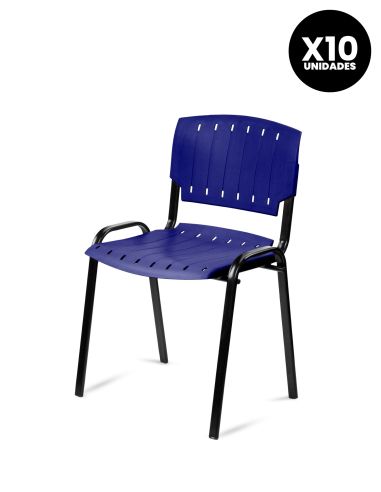 Silla Azul Pastica Prima Rolic Máxima Resistencia - Garantía - Apilables